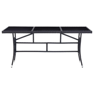 Set mobilier de exterior, 9 piese, negru, poliratan - Img 3