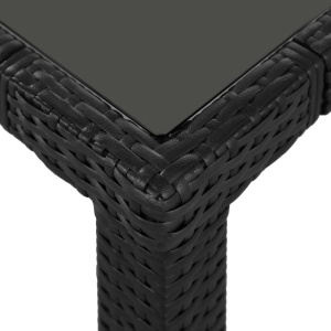 Set mobilier de exterior, 9 piese, negru, poliratan - Img 8