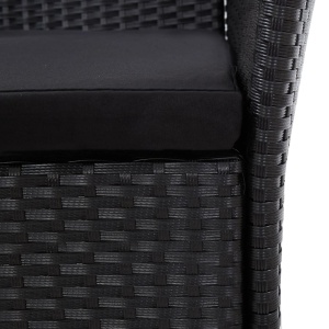 Set mobilier de exterior, 9 piese, negru, poliratan - Img 12