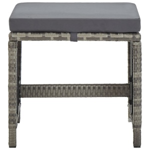 Set mobilier de exterior cu perne, 11 piese, gri, poliratan - Img 10