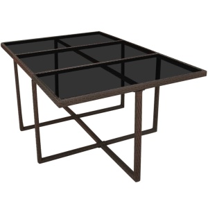 Set mobilier de exterior cu perne, 11 piese, maro, poliratan - Img 5