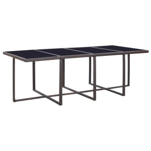 Set mobilier de exterior cu perne, 13 piese, maro, poliratan - Img 8