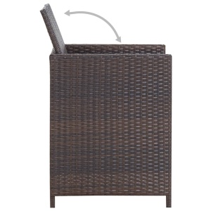 Set mobilier de exterior cu perne, 13 piese, maro, poliratan - Img 11