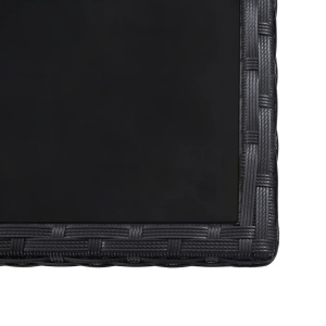 Set mobilier de exterior cu perne, 15 piese, negru, poliratan - Img 11