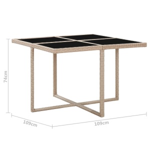 Set mobilier de exterior cu perne, 5 piese, bej, poliratan - Img 9