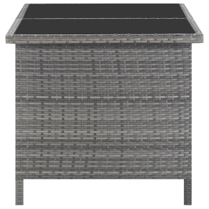 Set mobilier de exterior cu perne, 5 piese, gri, poliratan - Img 4