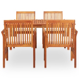 Set mobilier de exterior cu perne 5 piese lemn masiv de acacia - Img 3