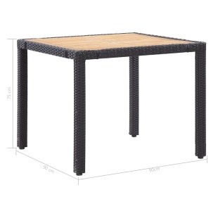 Set mobilier de exterior cu perne, 5 piese, negru, poliratan - Img 10