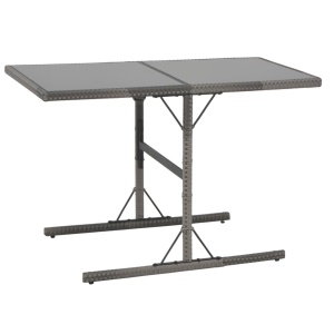 Set mobilier de exterior cu perne, 7 piese, gri, poliratan - Img 3