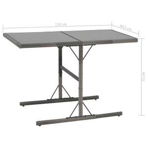 Set mobilier de exterior cu perne, 7 piese, gri, poliratan - Img 9