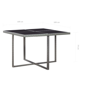 Set mobilier de exterior cu perne, 9 piese, antracit, poliratan - Img 10