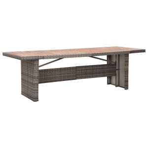 Set mobilier de exterior cu perne, 9 piese, gri, poliratan - Img 4