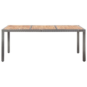 Set mobilier de exterior cu perne, 9 piese, gri, poliratan - Img 3