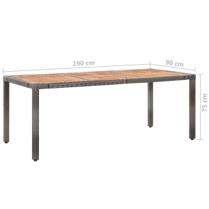 Set mobilier de exterior cu perne, 9 piese, gri, poliratan - Img 9