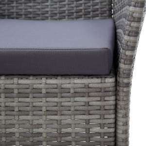 Set mobilier de exterior cu perne, 9 piese, gri, poliratan - Img 9