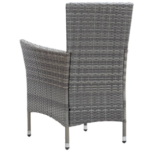 Set mobilier de exterior cu perne, 9 piese, gri, poliratan - Img 12
