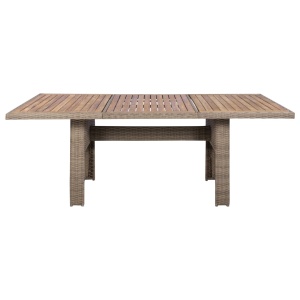Set mobilier de exterior cu perne, 9 piese, maro, poliratan - Img 4