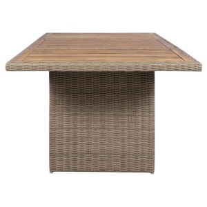 Set mobilier de exterior cu perne, 9 piese, maro, poliratan - Img 8