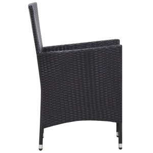 Set mobilier de exterior cu perne, 9 piese, negru, poliratan - Img 6