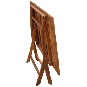 Set mobilier de exterior pliabil, 5 piese, lemn masiv de acacia - Img 4