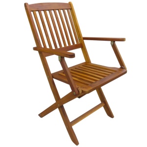 Set mobilier de exterior pliabil, 5 piese, lemn masiv de acacia - Img 8