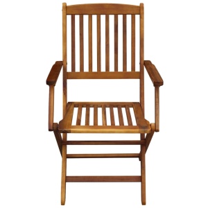 Set mobilier de exterior pliabil, 7 piese, lemn masiv de acacia - Img 5