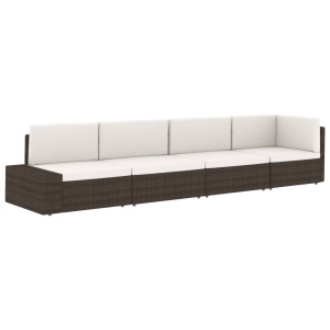 Set mobilier de grădină, 2 piese, gri, poliratan - Img 11