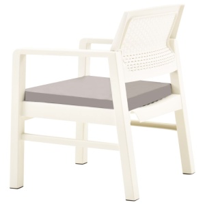 Set mobilier de grădină, 3 piese, alb, plastic - Img 8