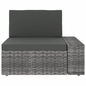 Set mobilier de grădină, 5 piese, gri, poliratan - Img 3