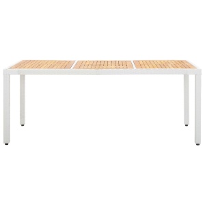 Set mobilier de grădină, 9 piese, alb, poliratan - Img 3