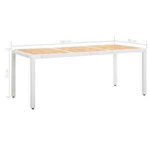 Set mobilier de grădină, 9 piese, alb, poliratan - Img 10