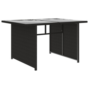 Set mobilier de grădină cu perne, 10 piese, negru, poliratan - Img 7