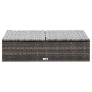 Set mobilier de grădină cu perne, 2 piese, gri, poliratan - Img 10