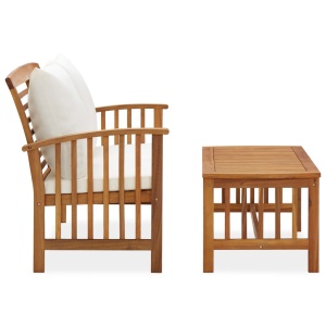Set mobilier de grădină cu perne, 2 piese, lemn masiv de acacia - Img 2