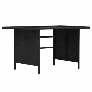 Set mobilier de grădină cu perne, 3 piese, negru, poliratan - Img 6