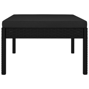 Set mobilier de grădină cu perne, 3 piese, negru, poliratan - Img 6