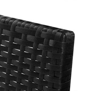 Set mobilier de grădină cu perne, 3 piese, negru, poliratan - Img 5