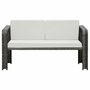 Set mobilier de grădină cu perne, 4 piese, antracit, poliratan - Img 4