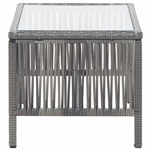 Set mobilier de grădină cu perne, 4 piese, antracit, poliratan - Img 8