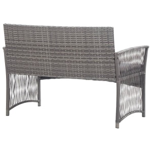 Set mobilier de grădină cu perne, 4 piese, antracit, poliratan - Img 10