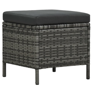Set mobilier de grădină cu perne, 4 piese, gri, poliratan - Img 5