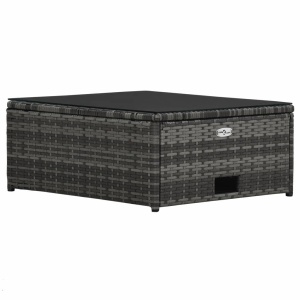 Set mobilier de grădină cu perne, 4 piese, gri, poliratan - Img 8