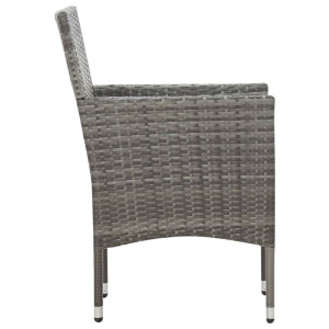 Set mobilier de grădină cu perne, 4 piese, gri, poliratan - Img 7