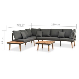 Set mobilier de grădină cu perne, 4 piese, lemn masiv de acacia - Img 6