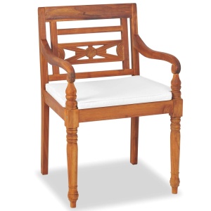 Set mobilier de grădină cu perne, 4 piese, lemn masiv de tec - Img 4