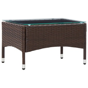 Set mobilier de grădină cu perne, 4 piese, maro, poliratan - Img 9