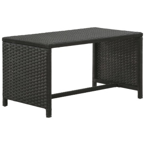 Set mobilier de grădină cu perne, 4 piese, negru, poliratan - Img 4