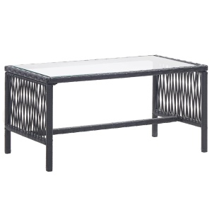 Set mobilier de grădină cu perne, 4 piese, negru, poliratan - Img 11