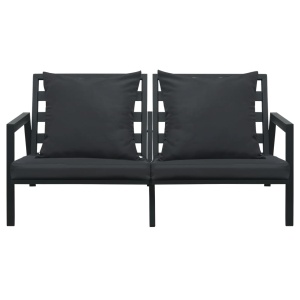 Set mobilier de grădină cu perne, 5 piese, gri inchis, aluminiu - Img 8