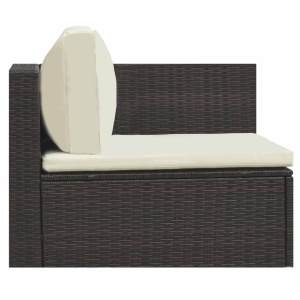 Set mobilier de grădină cu perne, 5 piese, maro, poliratan - Img 11